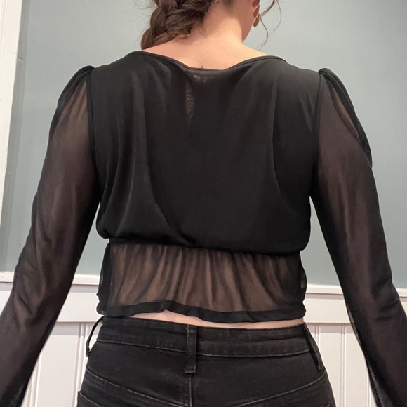 Express vintage long sleeve crop top - S/M - Picture 3 of 4